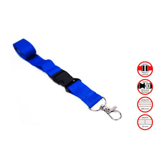 Picture of LANYARD 20MM SAFETY LOCK BLUE - 80CM LENGTH